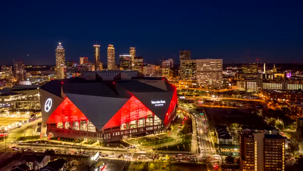 Mercedes Benz Stadium at Night